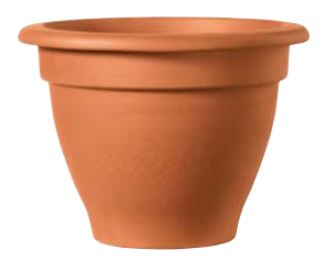 Pots en grès et soucoupes