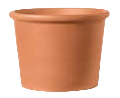 Pots en grès et soucoupes