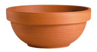 Pots en grès et soucoupes
