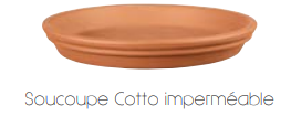 Pots en grès et soucoupes